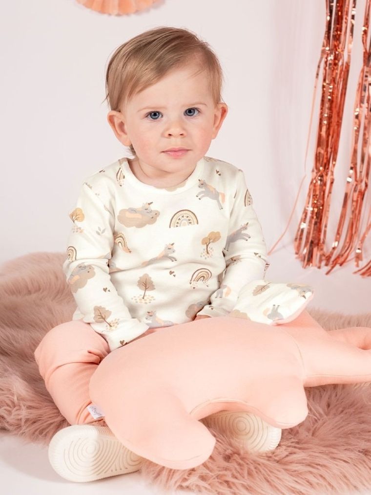 Bluzka dziewczęca z długim rękawem, ecru, Nicol