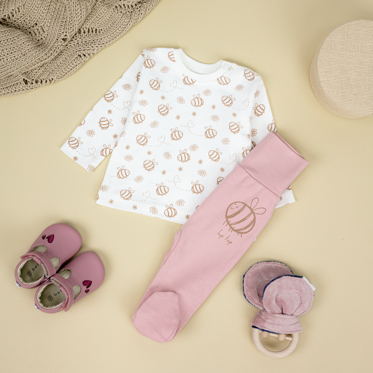 Bluzka dziewczęca z długim rękawem, ecru, Tup Tup