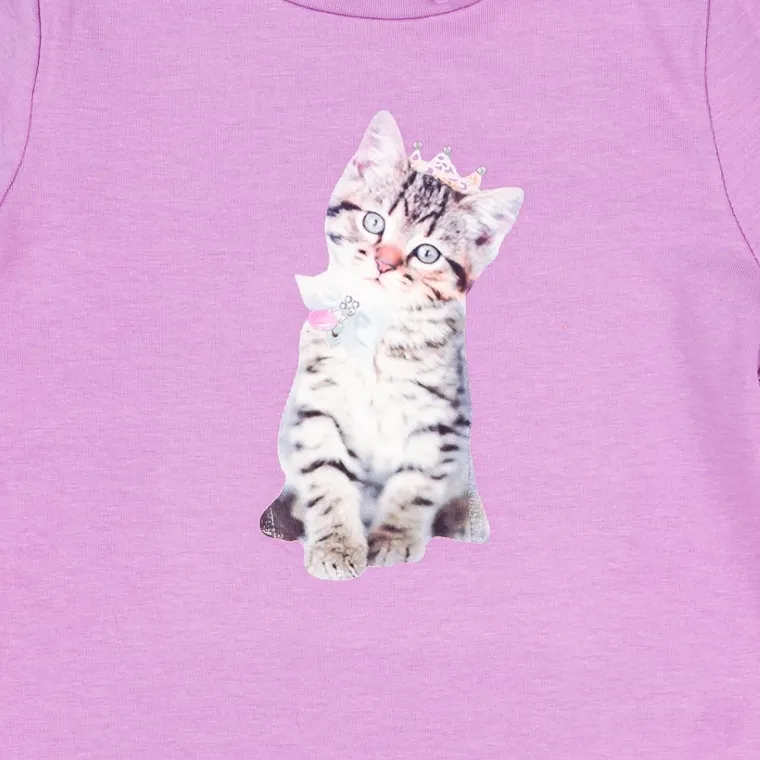 Bluzka dziewczęca z długim rękawem, fioletowa, Olimpias