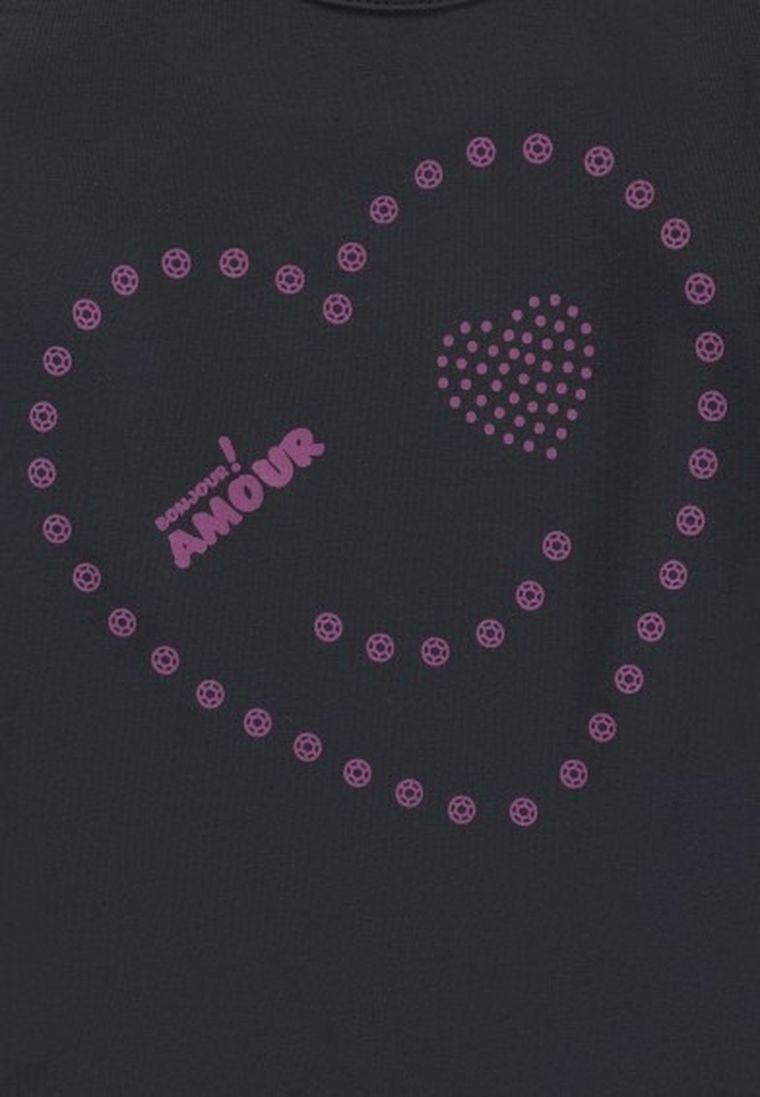 Bluzka dziewczęca z długim rękawem, grafitowa, Kanz