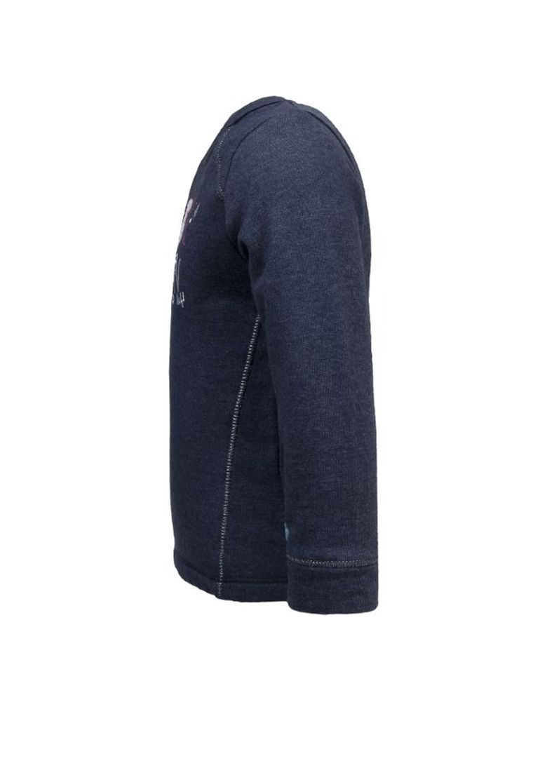 Bluzka dziewczęca z długim rękawem, granatowa, Lief