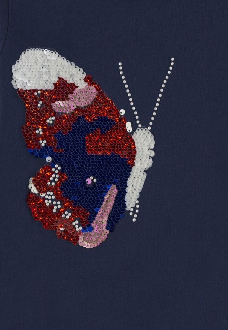 Bluzka dziewczęca z długim rękawem, granatowa, Tom Tailor