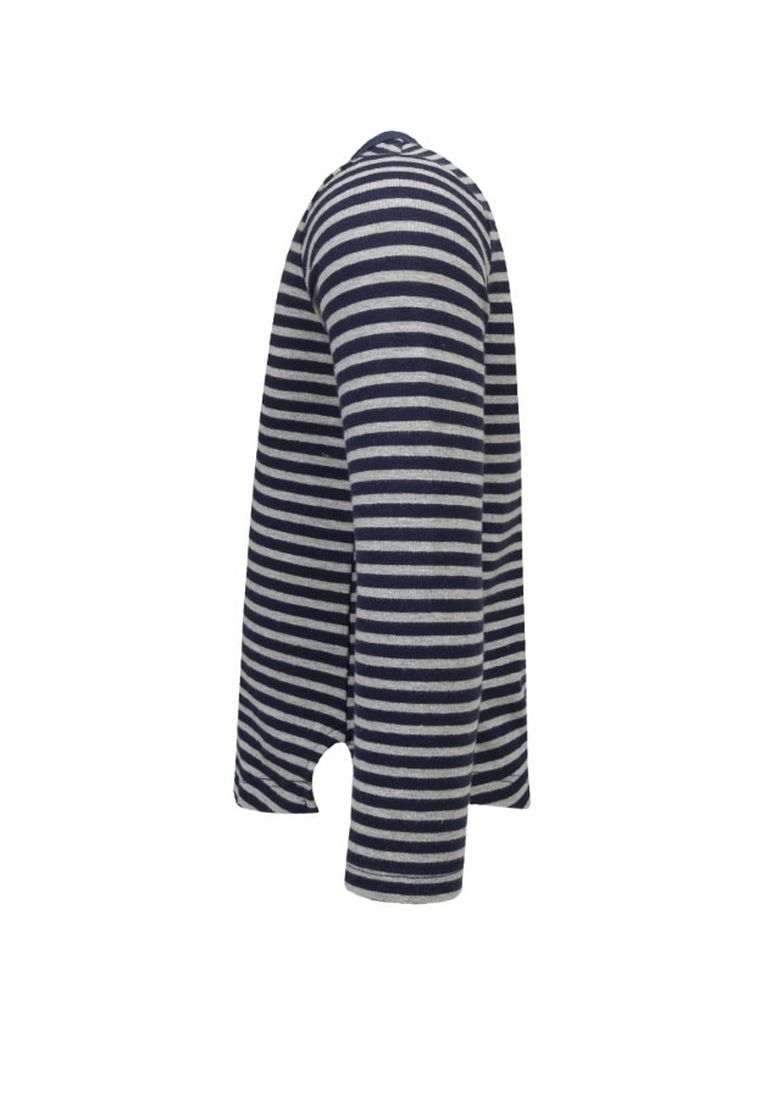 Bluzka dziewczęca z długim rękawem, granatowo-szara, Lief