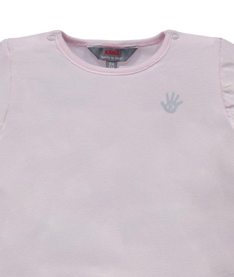 Bluzka dziewczęca z długim rękawem, jasnoróżowa, Kanz