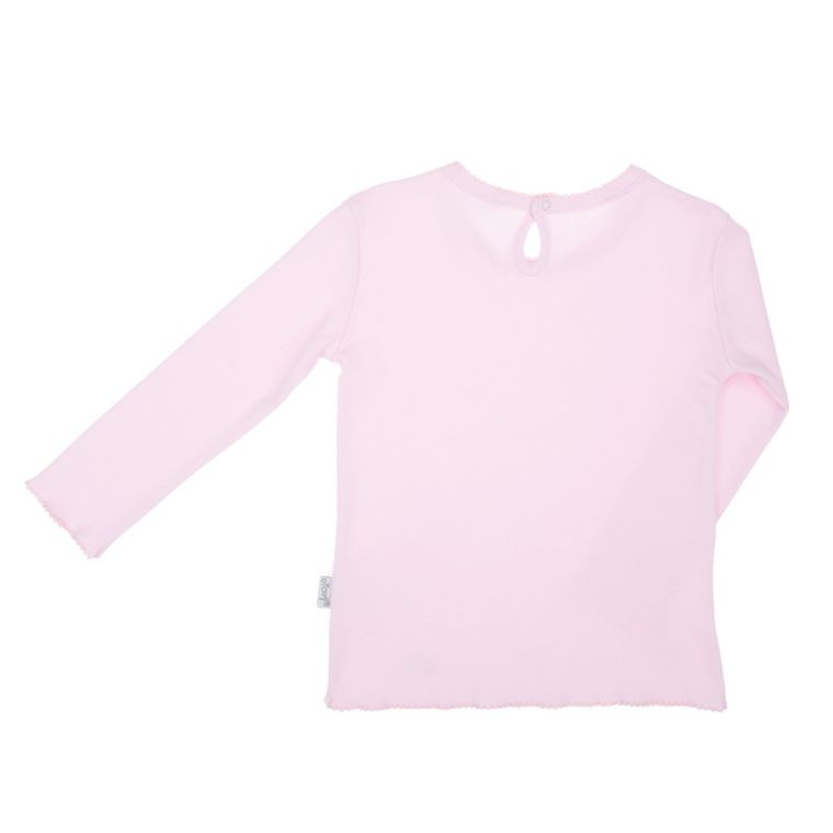 Bluzka dziewczęca z długim rękawem, jasnoróżowa, Nicol