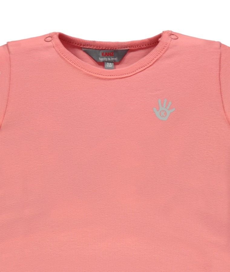 Bluzka dziewczęca z długim rękawem, koralowa, Kanz