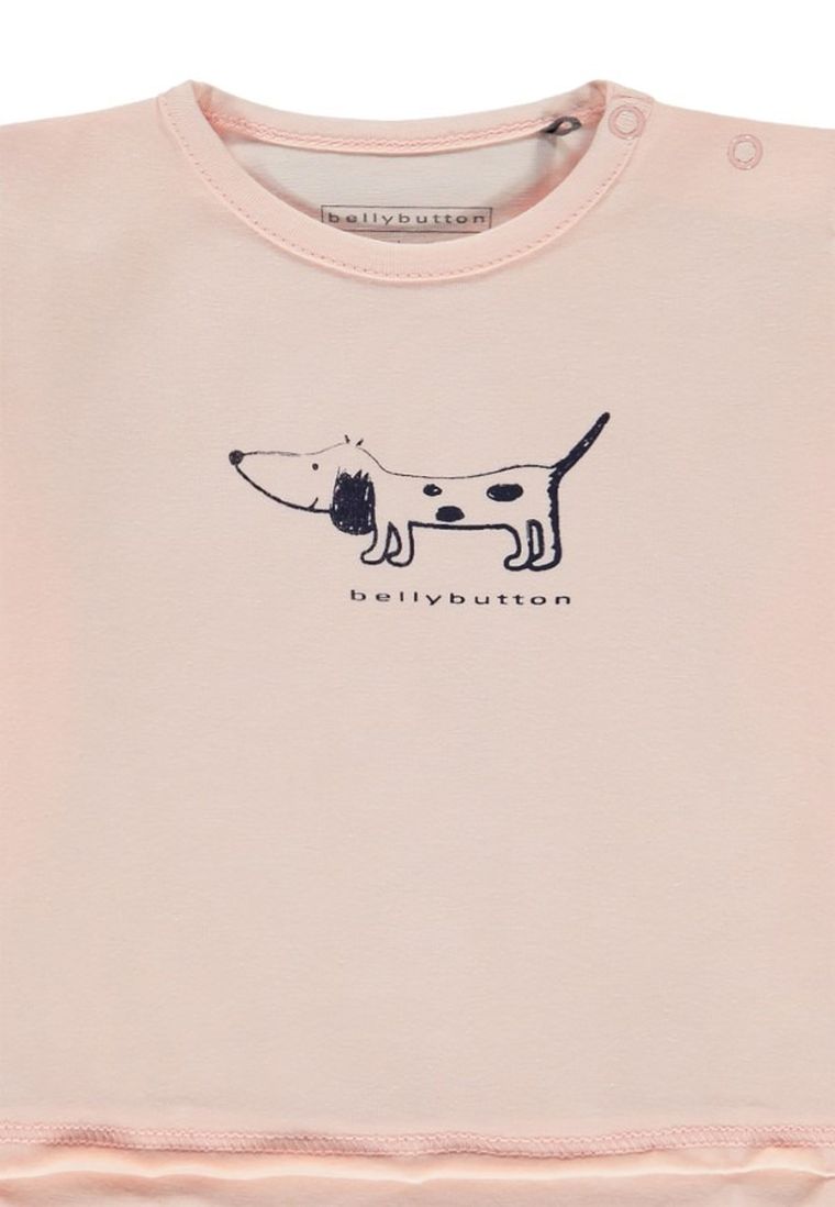Bluzka dziewczęca z długim rękawem, łososiowa, Bellybutton