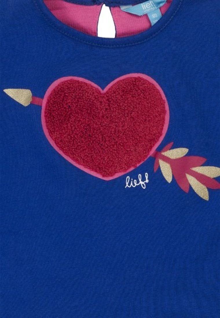 Bluzka dziewczęca z długim rękawem, niebieska, Lief