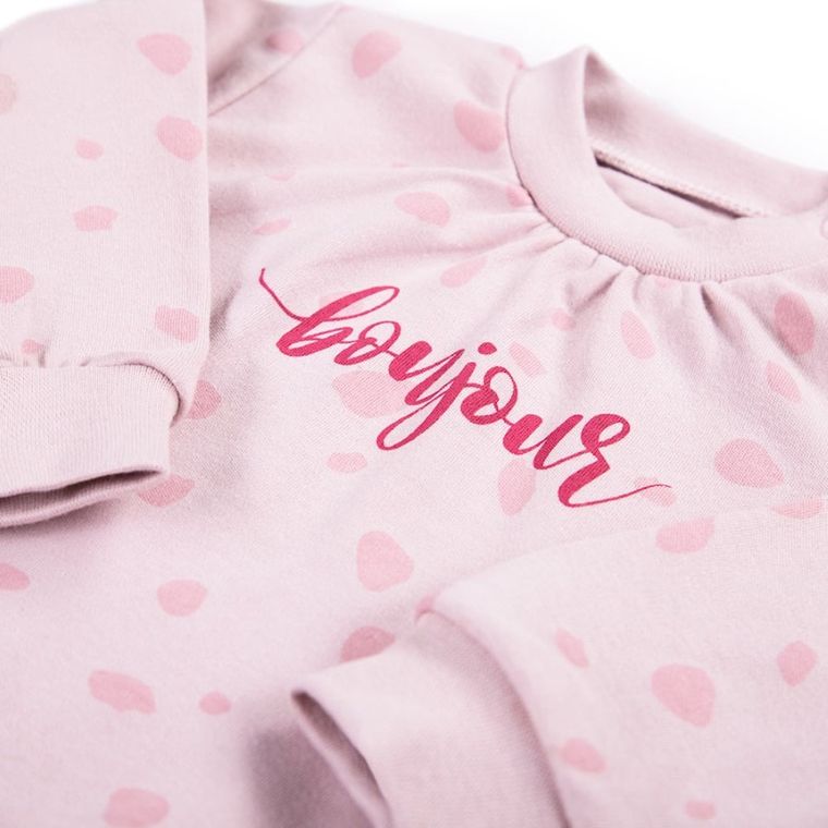 Bluzka dziewczęca z długim rękawem, różowa, Bonjour, Eevi