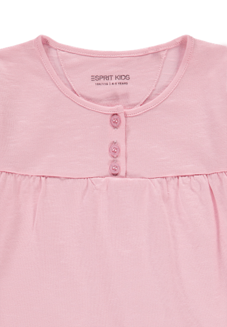 Bluzka dziewczęca z długim rękawem, różowa, Esprit