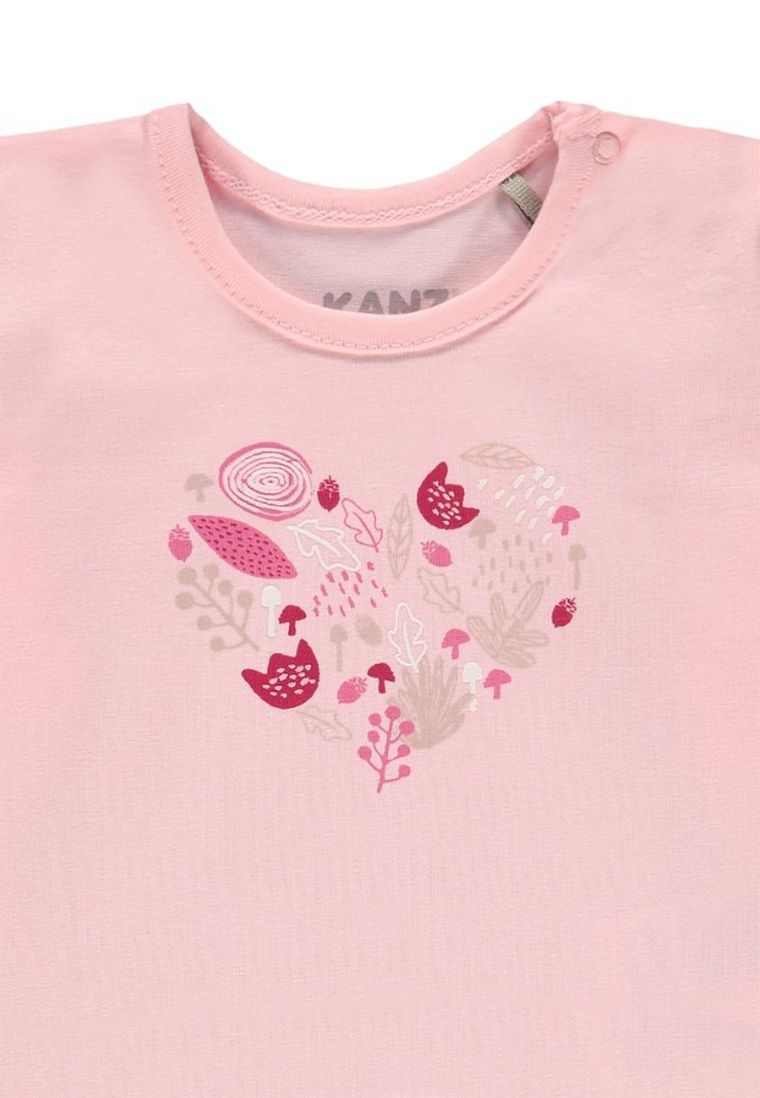 Bluzka dziewczęca z długim rękawem, różowa, Kanz