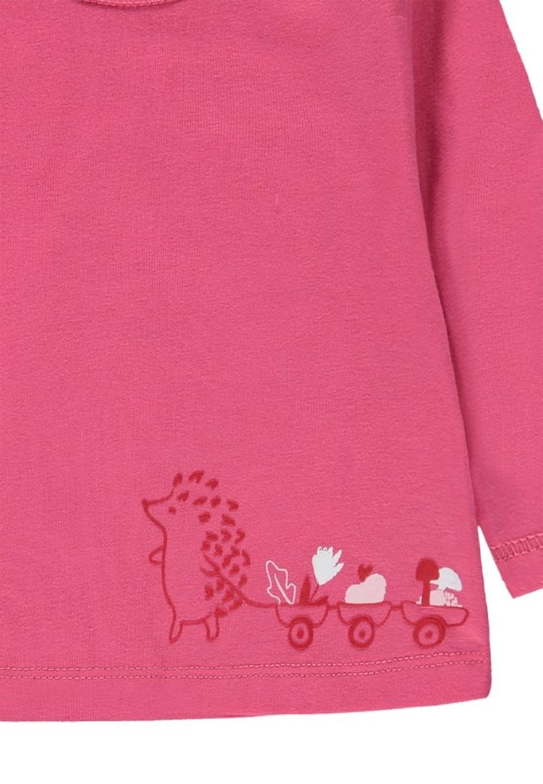 Bluzka dziewczęca z długim rękawem, różowa, Kanz