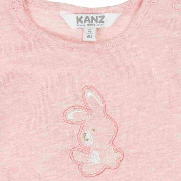 Bluzka dziewczęca z długim rękawem, różowa, Kanz