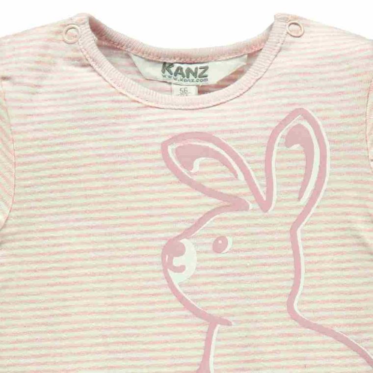 Bluzka dziewczęca z długim rękawem, różowa, Kanz