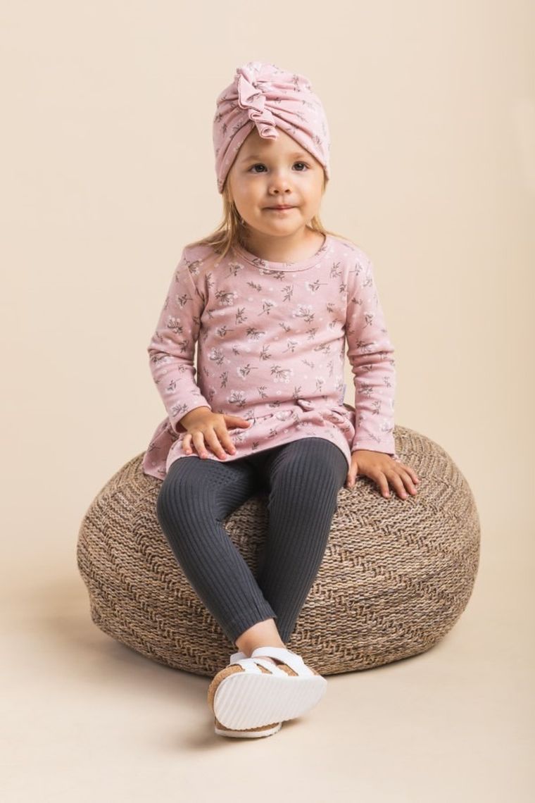 Bluzka dziewczęca z długim rękawem, różowa, Nicol