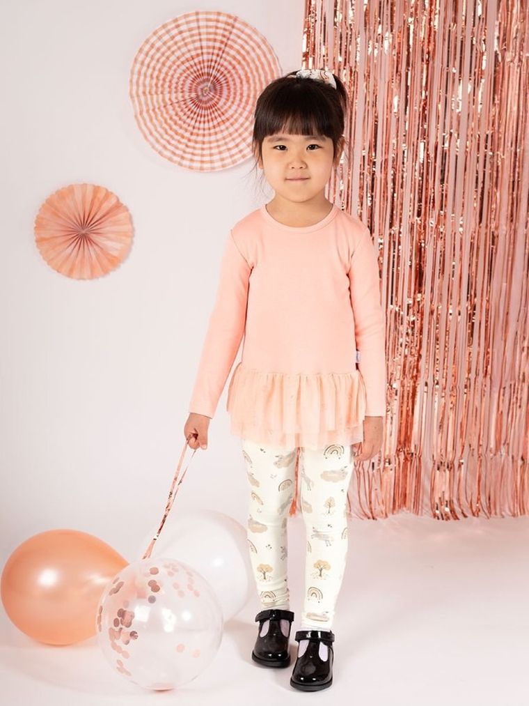 Bluzka dziewczęca z długim rękawem, różowa, Nicol