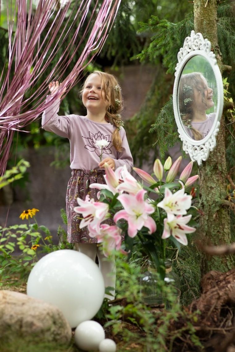 Bluzka dziewczęca z długim rękawem, różowa, Pinokio