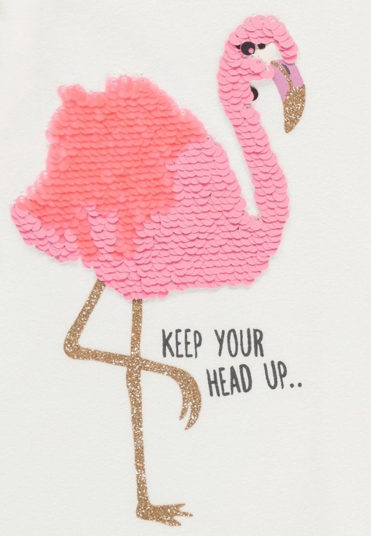 Bluzka dziewczęca z krótkim rękawem, biała, dwustronne cekiny, Tom Tailor