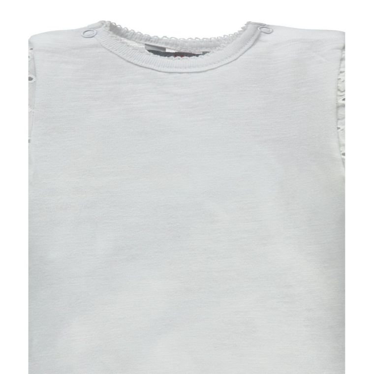 Bluzka dziewczęca z krótkim rękawem, biała, Kanz