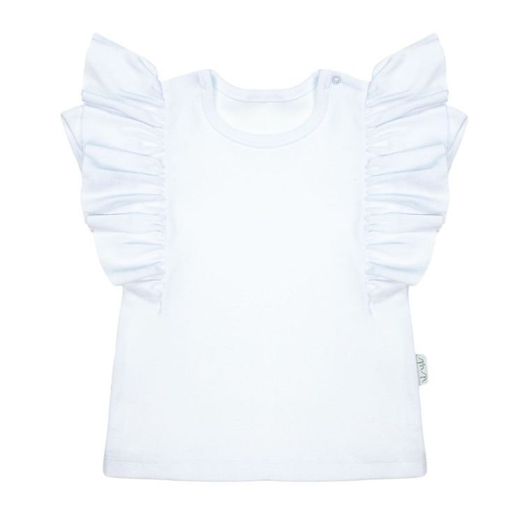 Bluzka dziewczęca z krótkim rękawem, biała, Nicol