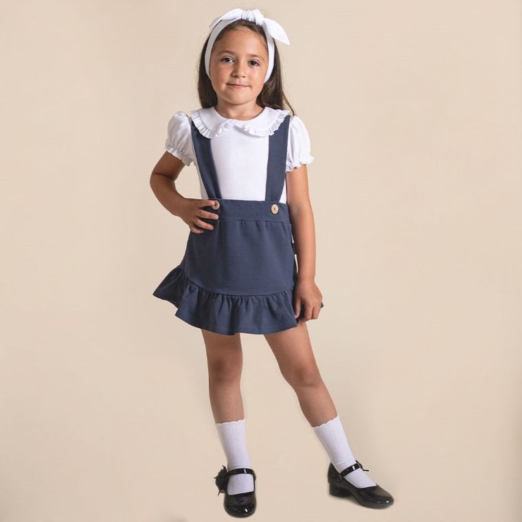 Bluzka dziewczęca z krótkim rękawem, biała, Nicol