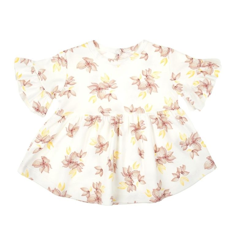 Bluzka dziewczęca z krótkim rękawem, ecru, Nicol