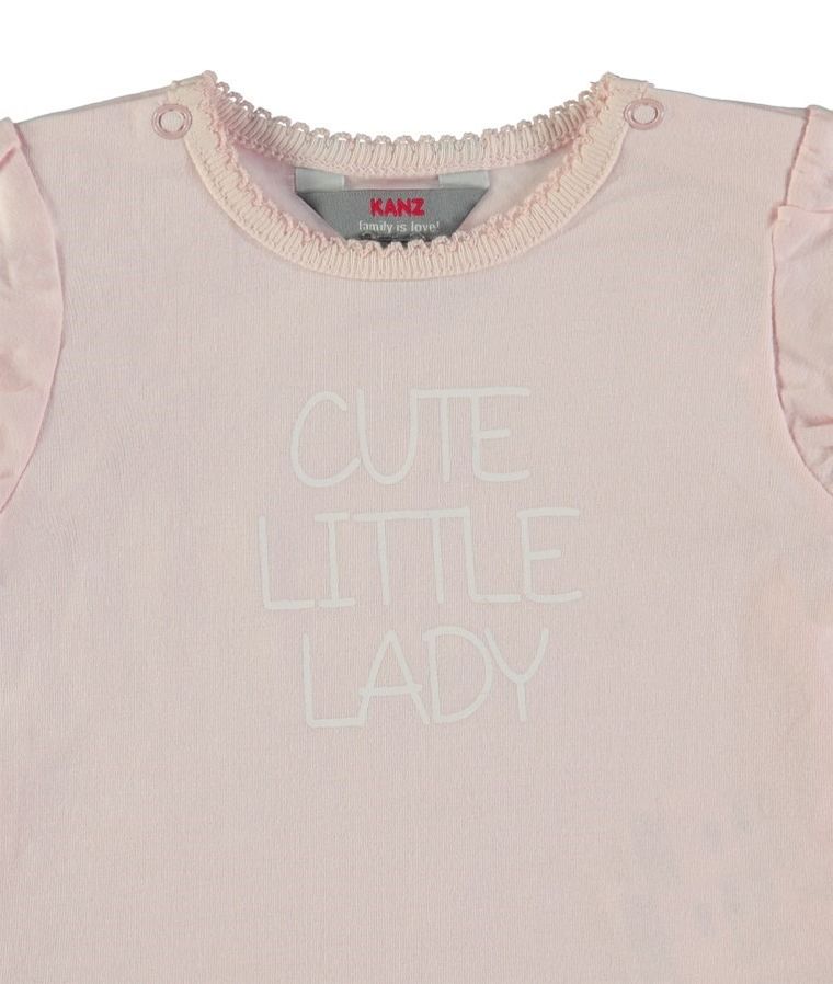 Bluzka dziewczęca z krótkim rękawem, różowa, Kanz