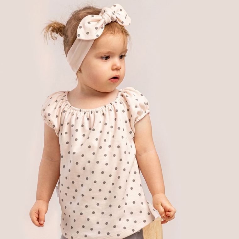 Bluzka dziewczęca z krótkim rękawem, różowa, Nicol