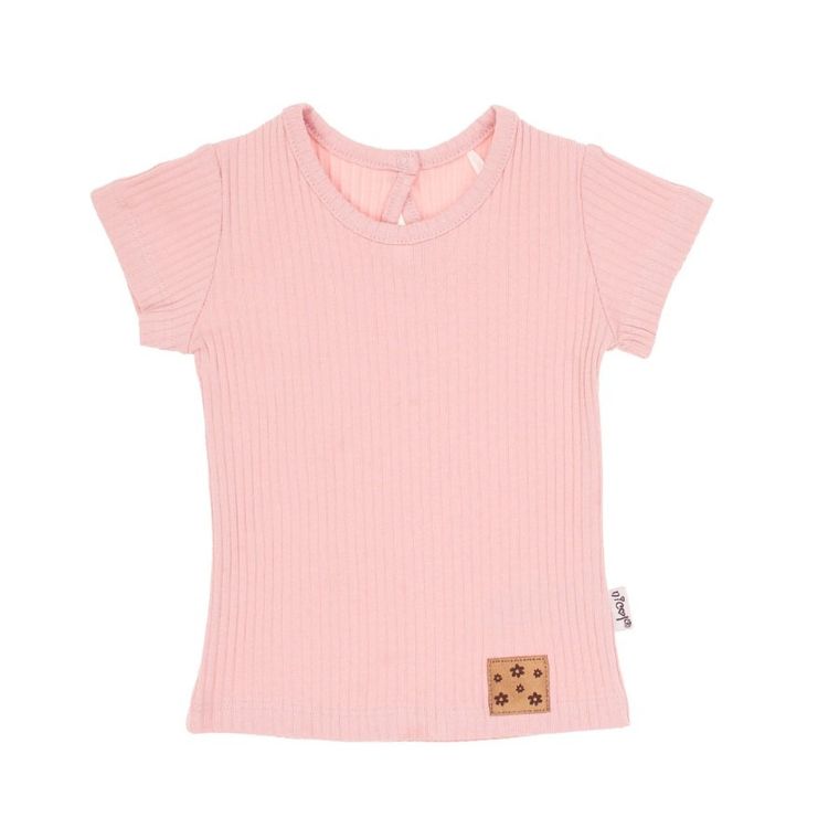 Bluzka dziewczęca z krótkim rękawem, różowa, Nicol
