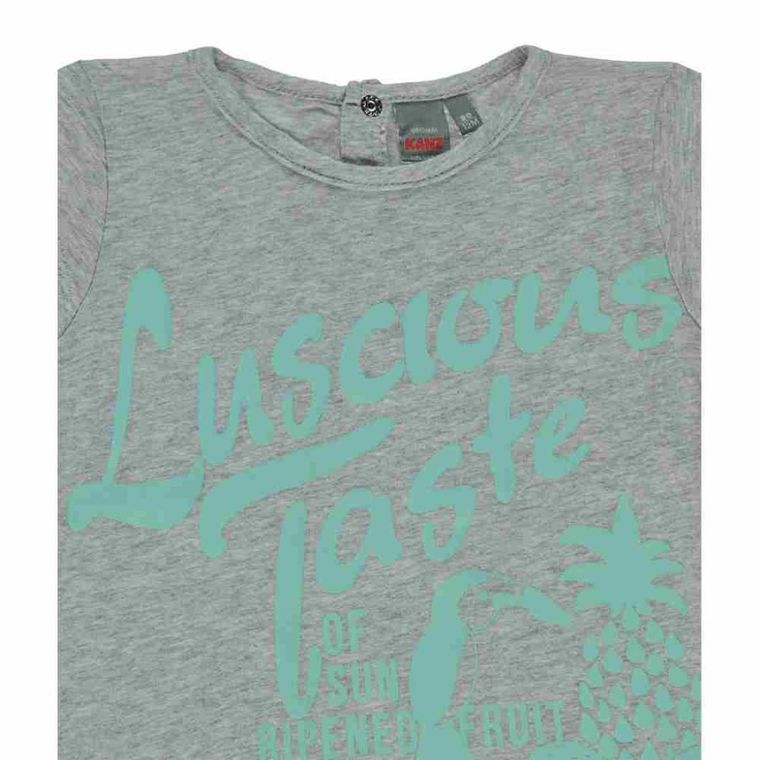 Bluzka dziewczęca z krótkim rękawem, szara, Kanz