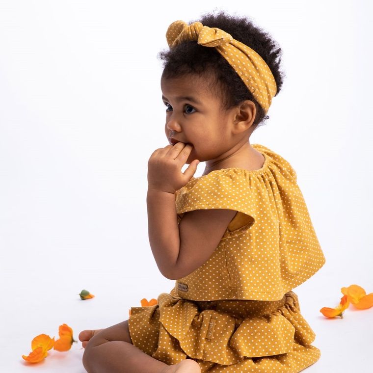 Bluzka dziewczęca z krótkim rękawem, żółta, Nicol