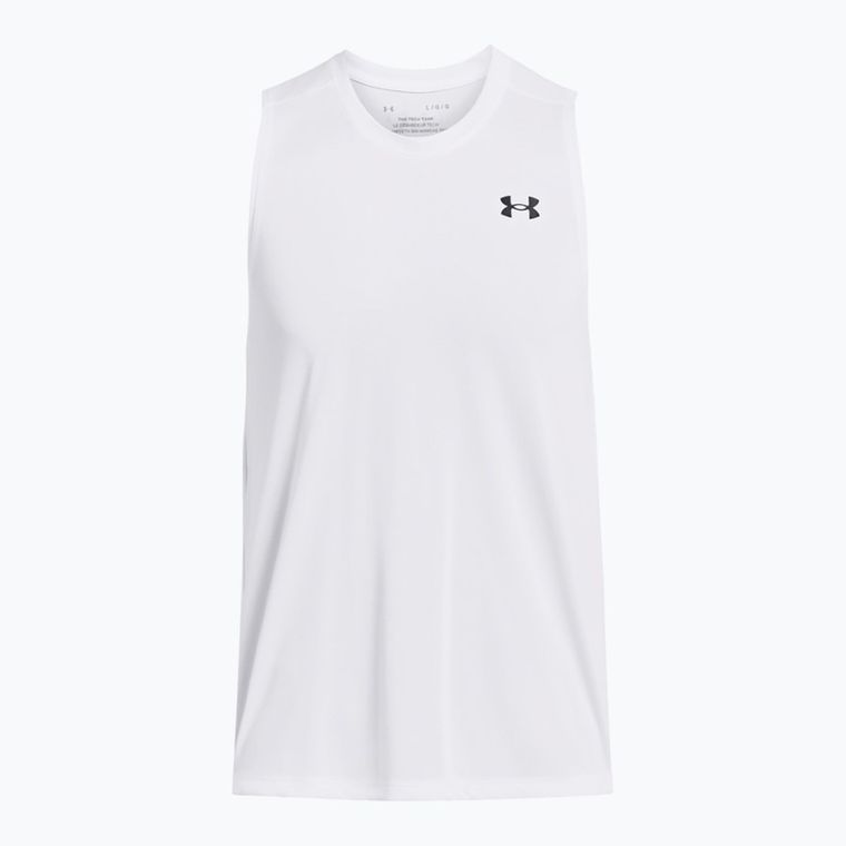 Bluzka męska bez rękawów, biała, Under Armour