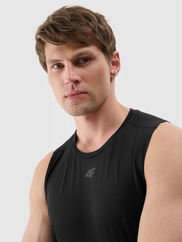 Bluzka męska bez rękawów, czarna, 4F
