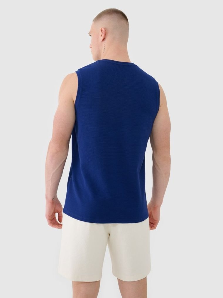 Bluzka męska bez rękawów, granatowa, 4F