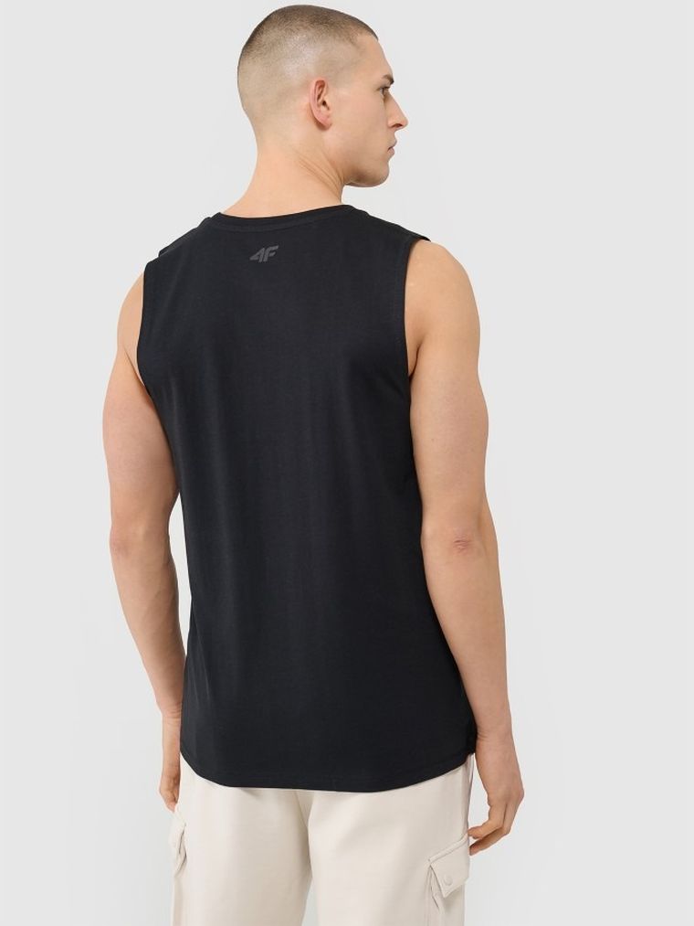 Bluzka męska bez rękawów, oversize, czarna, 4F