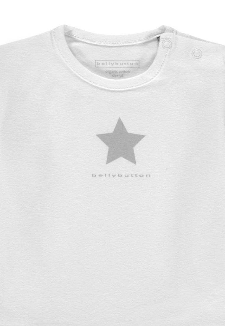 Bluzka niemowlęca z długim rękawem, bawełna organiczna, biała, Bellybutton