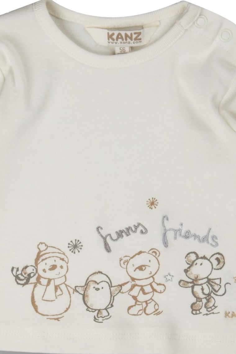 Bluzka niemowlęca z długim rękawem, biała, Kanz