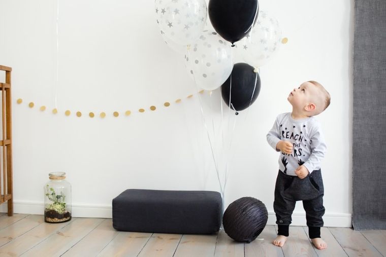 Bluzka niemowlęca z długim rękawem, szara, Happy Day, Pinokio