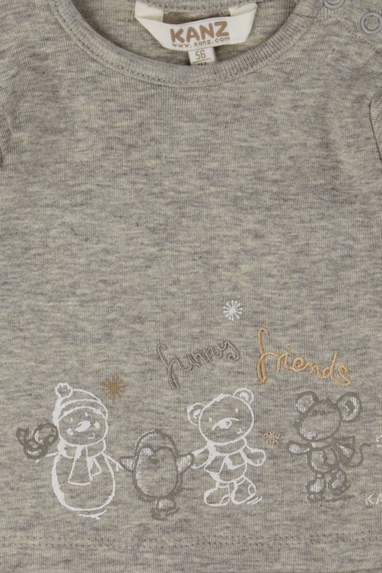 Bluzka niemowlęca z długim rękawem, szara, Kanz