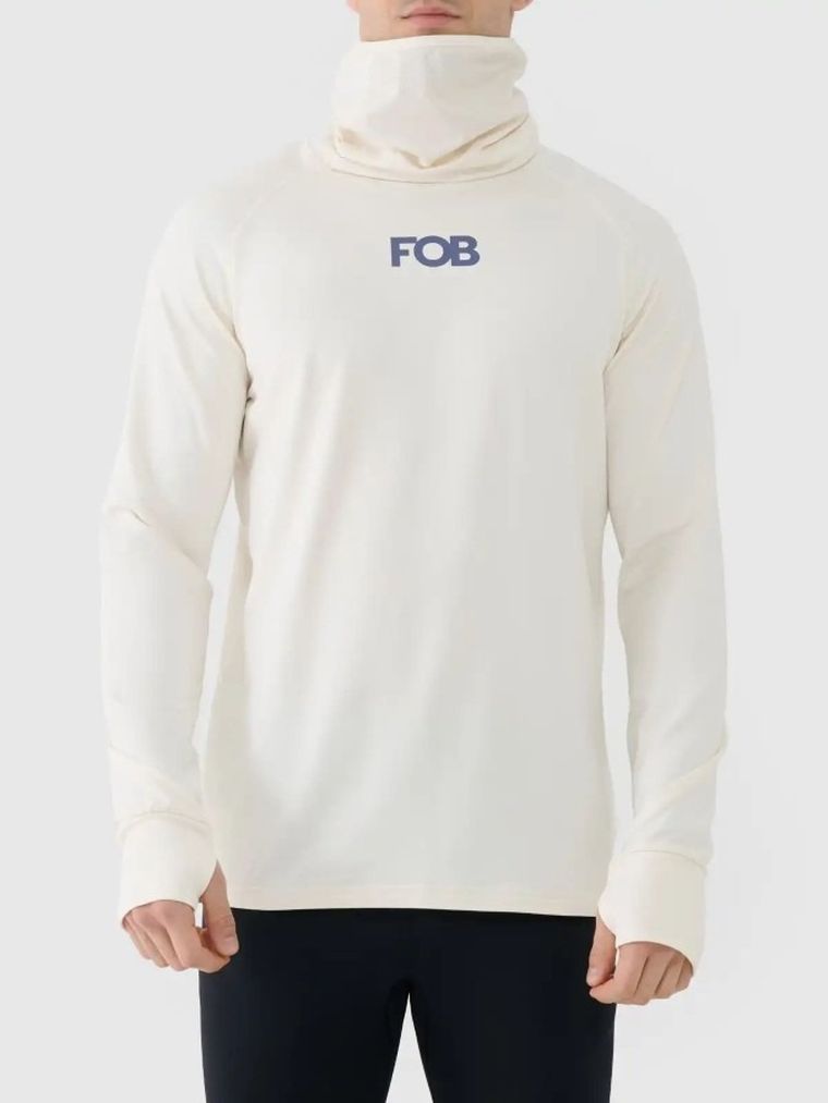 Bluzka termoaktywna męska z długim rękawem, ecru, 4F