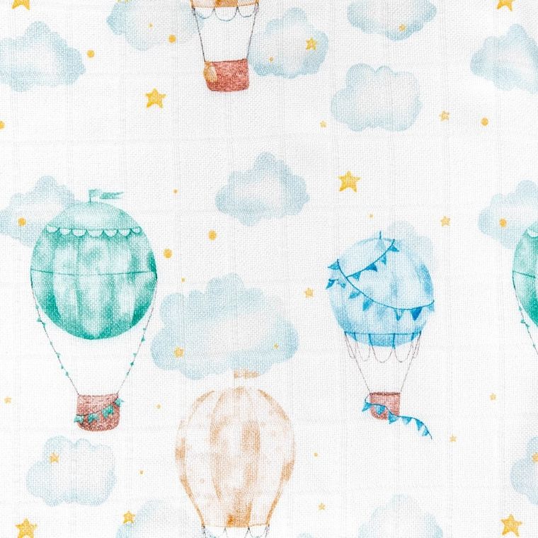 Bocioland, Balony, pieluszka bambusowa, 75-75 cm