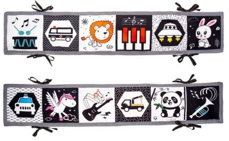 Bocioland, książeczka kontrastowa, ochraniacz na szczebelki, króliczek