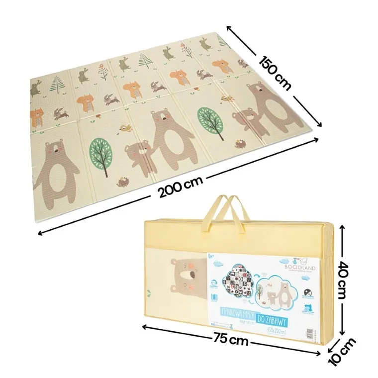 Bocioland, Miś, mata piankowa, składana, 150-200 cm