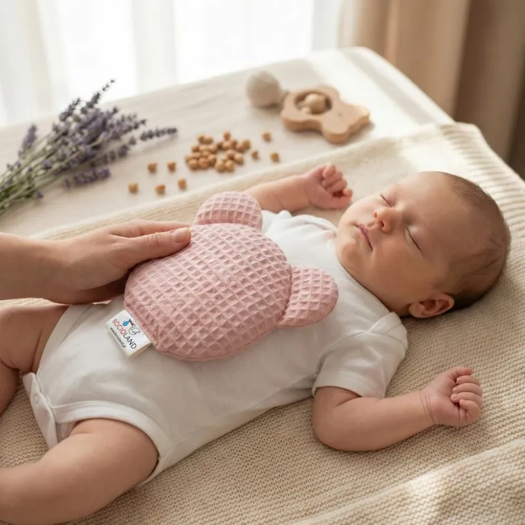 Bocioland, Miś, termofor z pestek wiśni z lawendą, wafel, retro róż