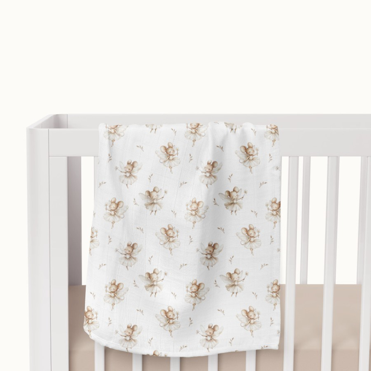 Bocioland, Myszki, pieluszka bambusowa, 110-110 cm