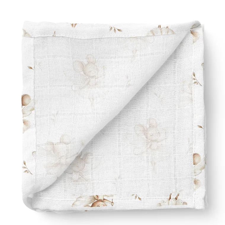 Bocioland, Myszki, pieluszka bambusowa, 75-75 cm