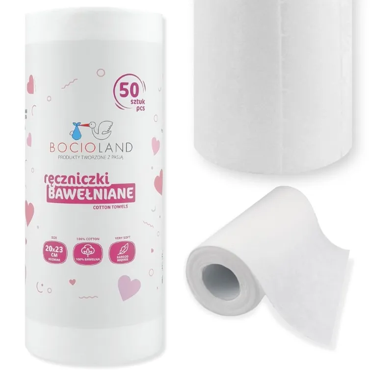 Bocioland, ręczniki bawełniane, rolka, 20-23 cm