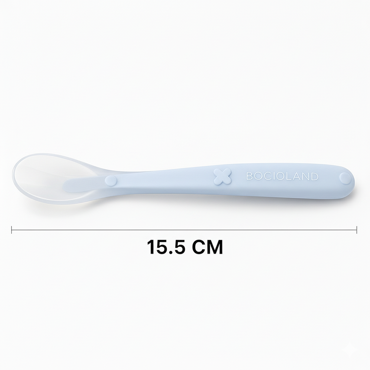 Bocioland, silikonowa łyżeczka, niebieska