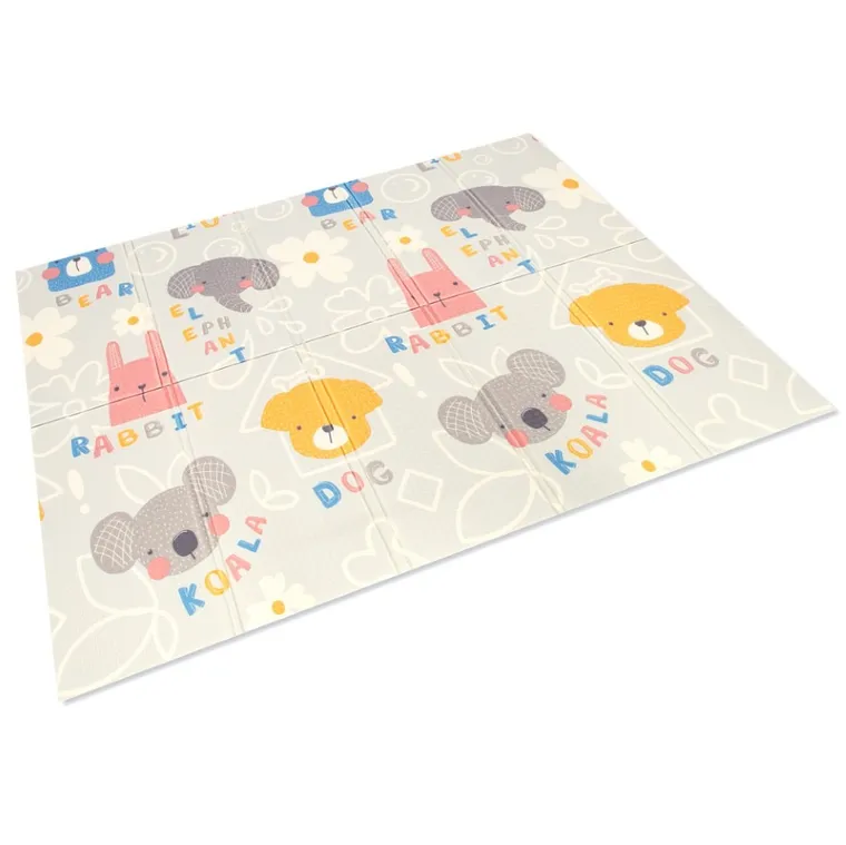 Bocioland, Słonik, składana mata piankowa, szara, 150-180 cm