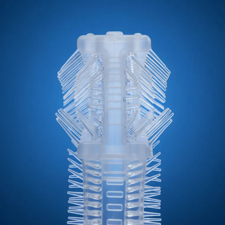 Bocioland, szczoteczka silikonowa w kształcie litery U do zębów, różowa